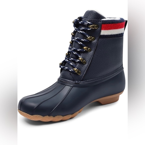 8 Fans Womens Duck Bean Boots, Waterproof Ankle Rain Boots Insulated Warm Rain - Picture 1 of 4